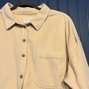 American Eagle Outfitters Tan Corduroy Pocket Shirt
